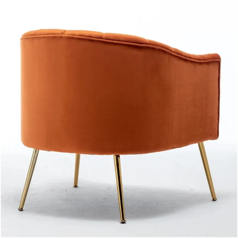 Plaino Neem Wood Accent Chair - Orange media 7