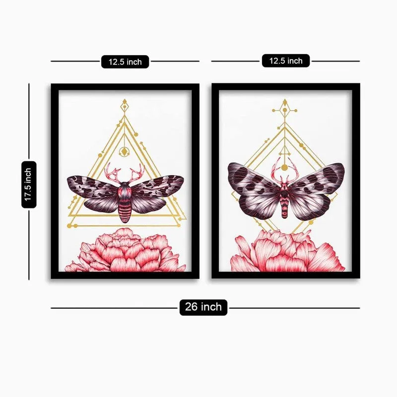 Flutter Paper Wall Painting With MDF Frame - Set Of Two media 7