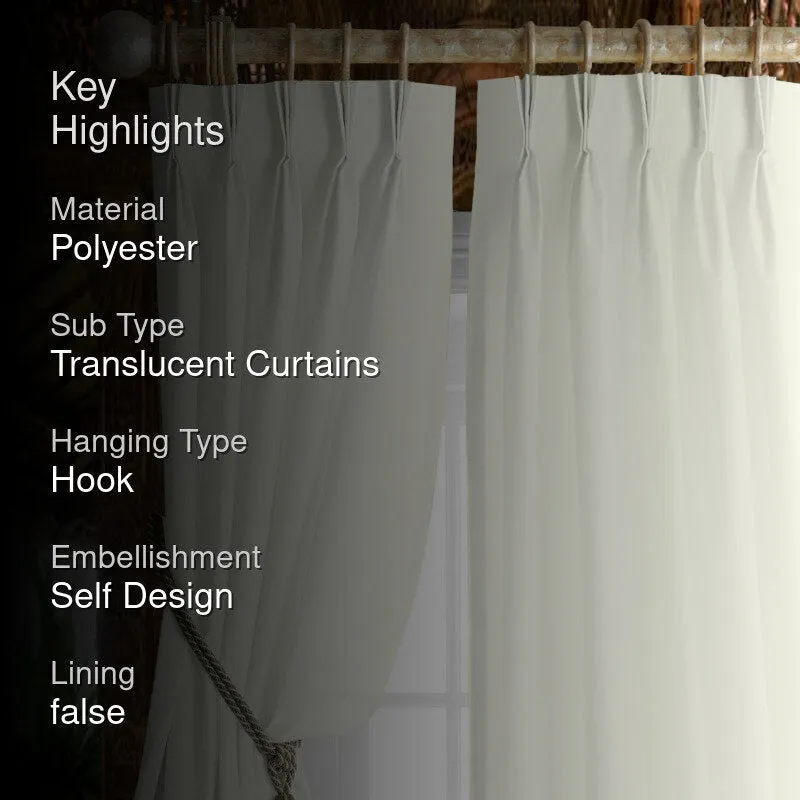 Esme Triple Pinch Pleat Short Width Curtain - Ivory media 2