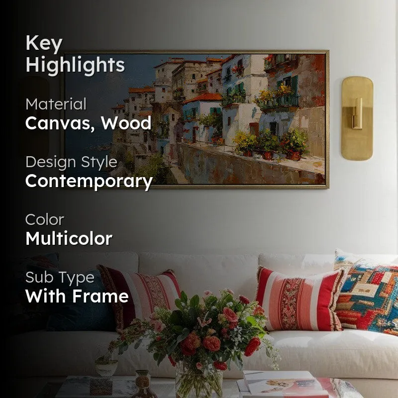 Tidal Village Canvas Wall Painting With Frame media 2