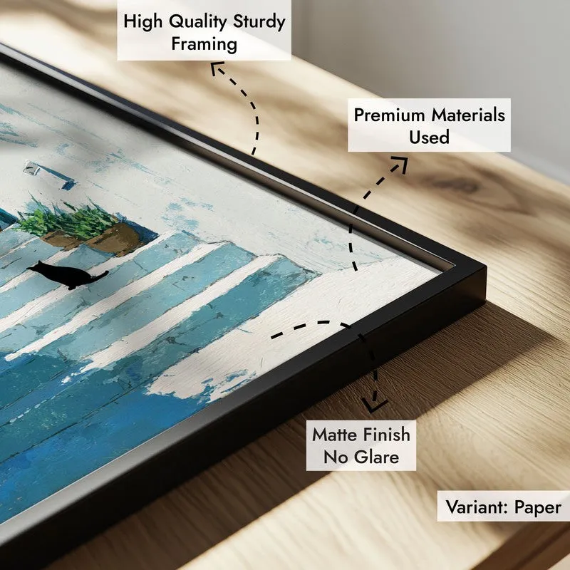 European Alley Canvas Wall Painting - Black Frame media 6