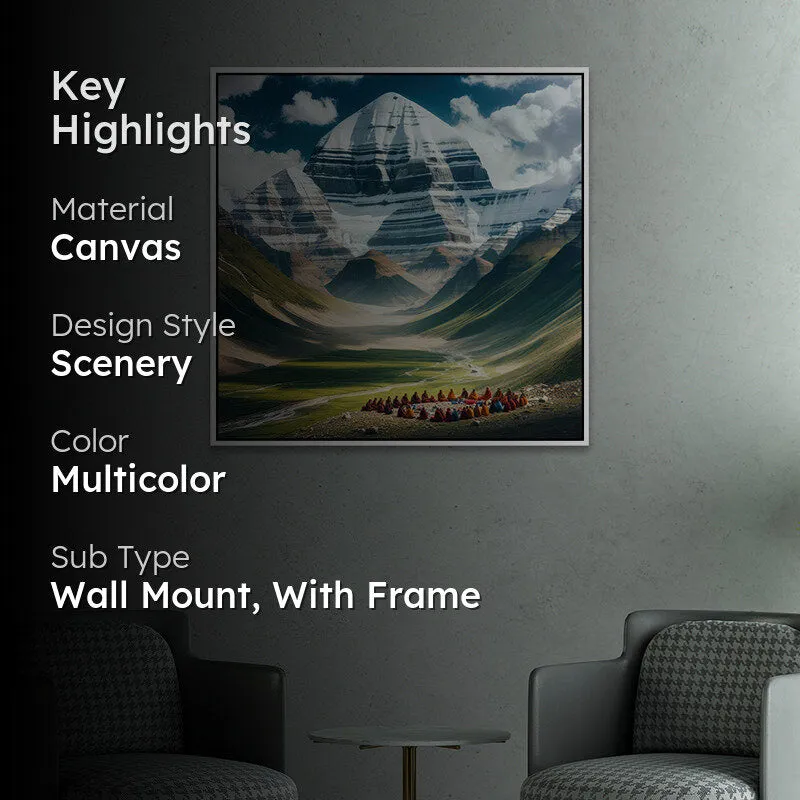 Serene Peaks Canvas Wall Art With Frame media 2