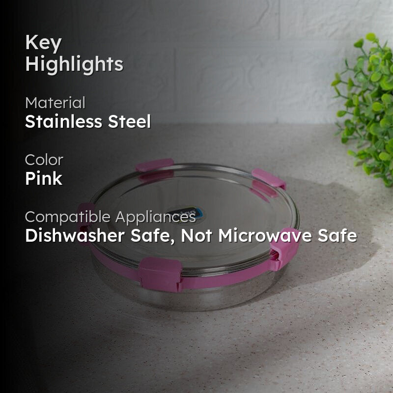 Clip Lock Lunch Box (875 mL) - Pink media 2