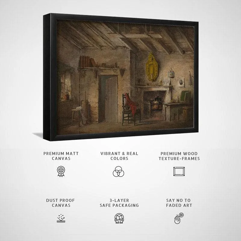 Vintage Interior Canvas Wall Painting - Black Frame media 6