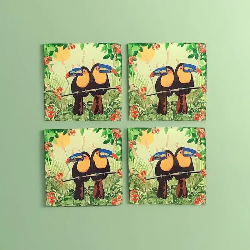 Toucan Tango Square Coaster - Set Of Four media 1