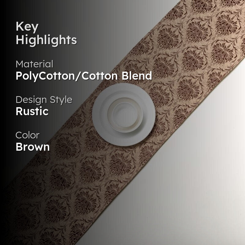 Pierre Paisley Jacquard Table Runner- Brown media 2
