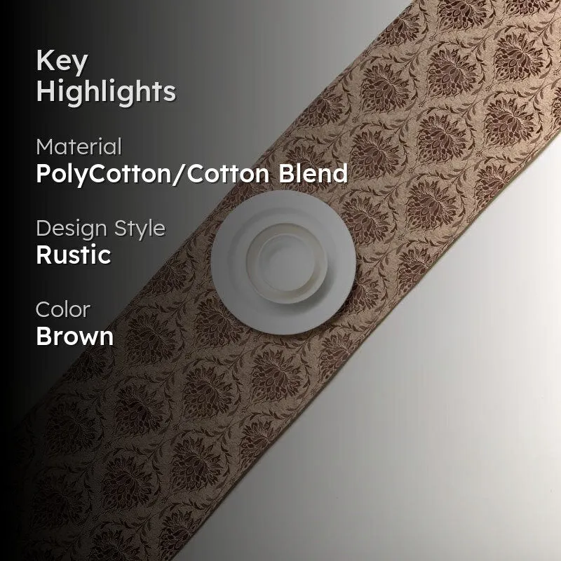 Pierre Paisley Jacquard Table Runner- Brown media 2