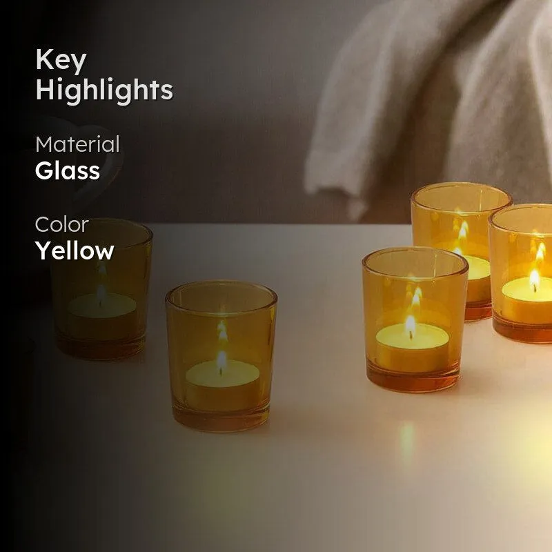 Plera Tealight Candle Holder (Yellow) - Set Of Six media 2