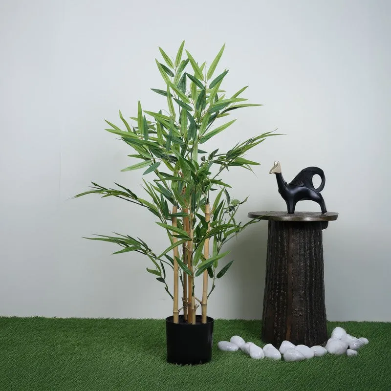 Artificial Bamboo Plant With Black Fiber Pot - 3 Feet media 3