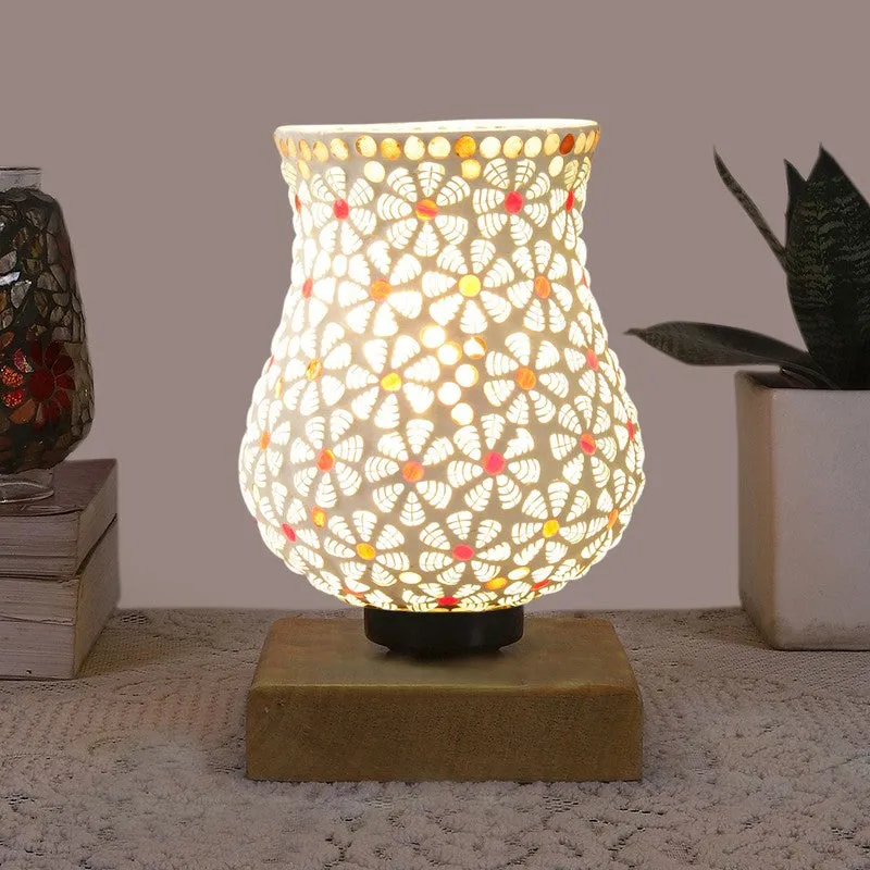 Illumia Mosaic Glass Table Lamp With Wooden Base - Multicolor media 3