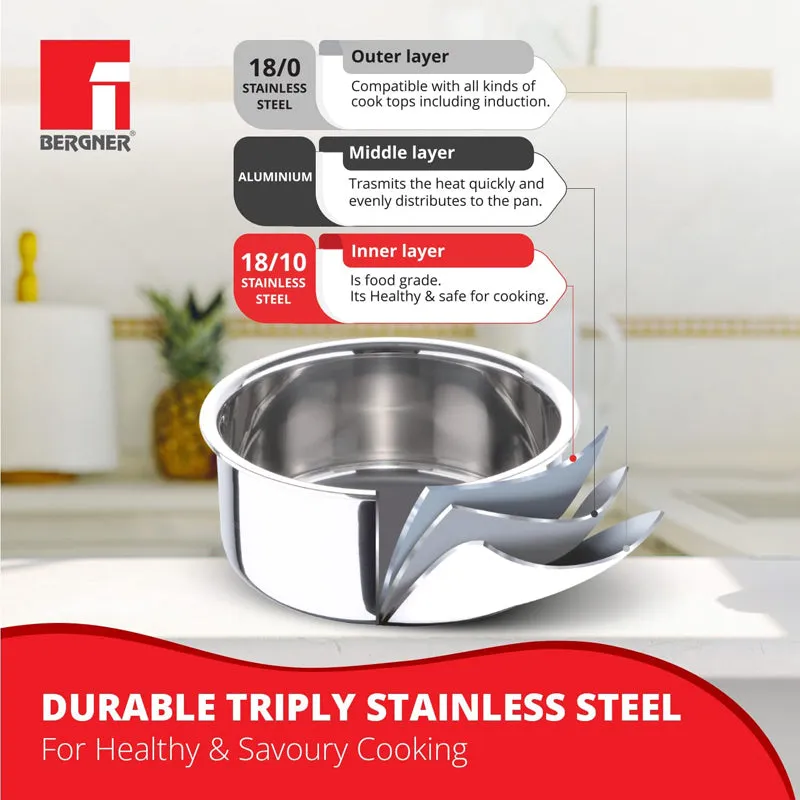 Bergner TriPro Tri-ply Stainless Steel Tope With Lid - 3500 mL media 5