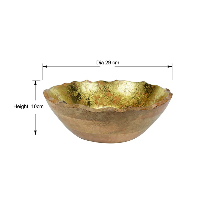 Reflective Grain Wood Bowl (Gold) - 2600 ML media 5