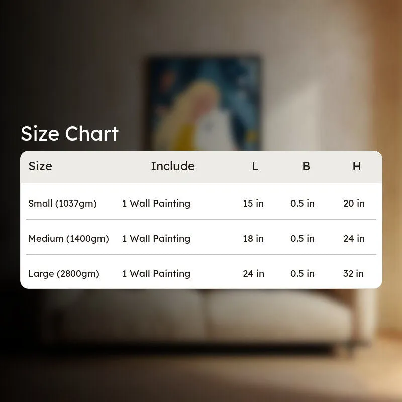 Moonlit Cuddle Canvas Wall Painting - Black Frame media 9