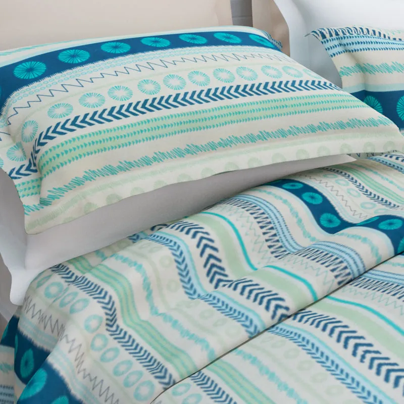 Florelle Strips Cotton Bedsheet (Blue) - 144 TC media 6