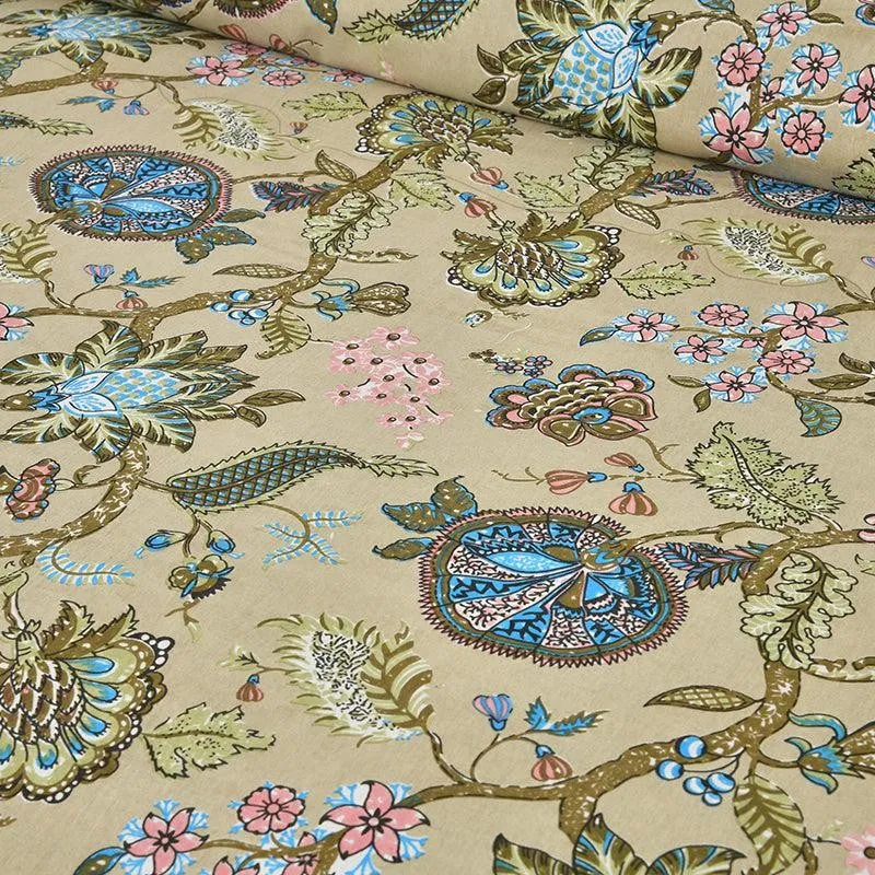 Tribhuna Printed Cotton Bedsheet (Yellow,Blue) - 160 TC media 4