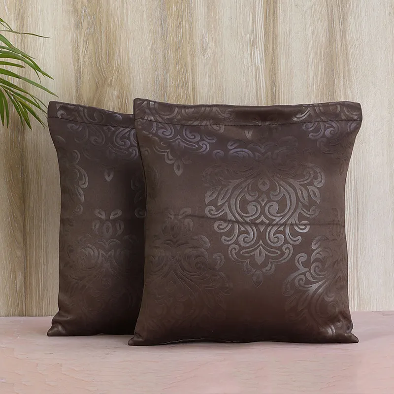 Swayam Basik Printed Cushion Cover (Black) - Set of Two media 1