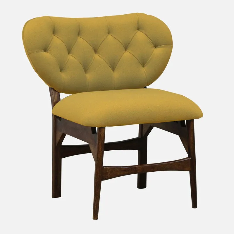 Racknest Rose Wood Accent Chair - Yellow media 4
