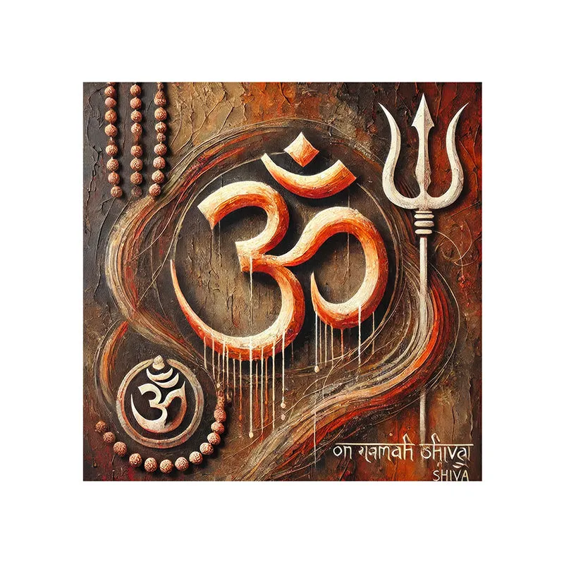 Trident Om Symbol Wall Painting media 4