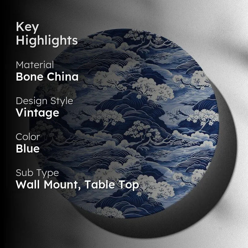 Chinese Blue Wave Wall Plate media 2