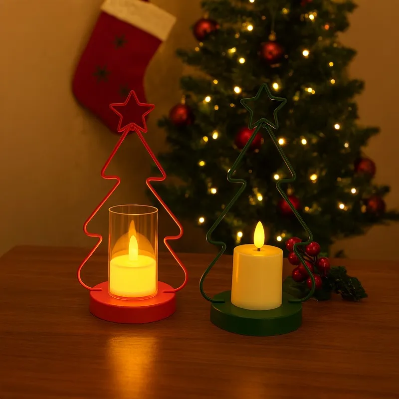PineAura Festive Battery Candle - Set Of Two media 4