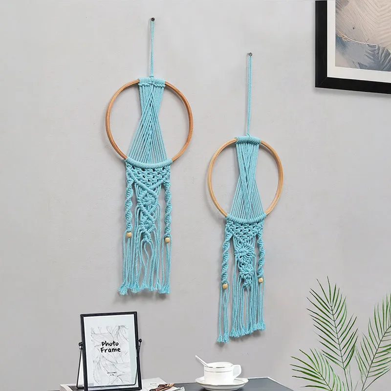 Knottic Macrame Fabric Wall Accent (Blue) - Set Of Two media 3