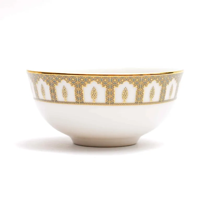 Gilded Chinar 24k Gold Brushed Porcelain Dinner Set - 21 Piece Set media 9