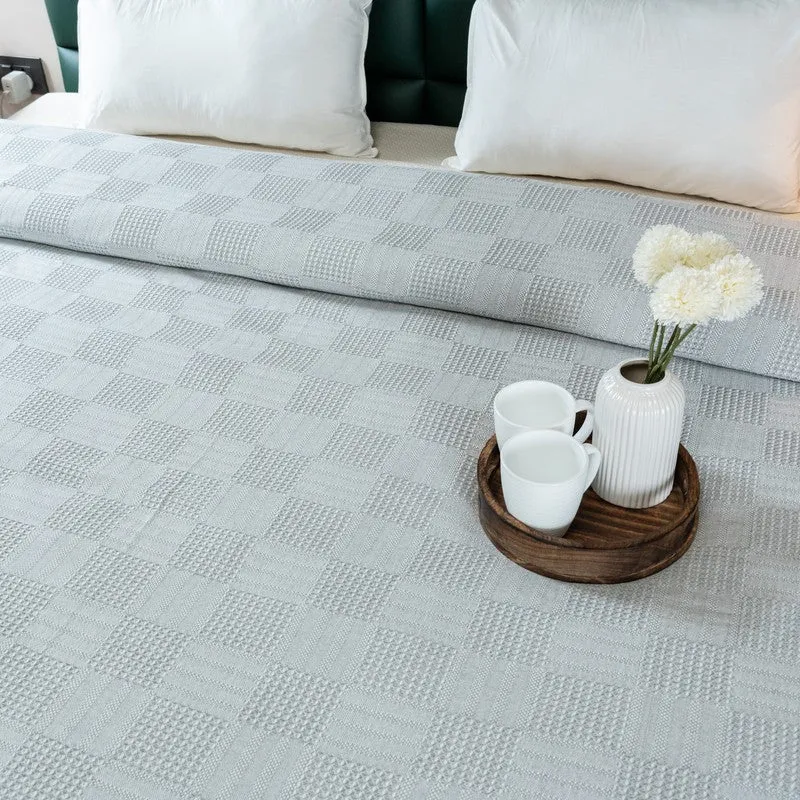 GridForm Cotton Bedsheet (Grey) - 300 TC media 4