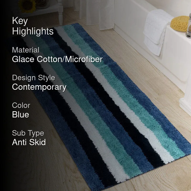 Jericho Luxe Micro Fiber Runner Rug - Ocean Blue media 2