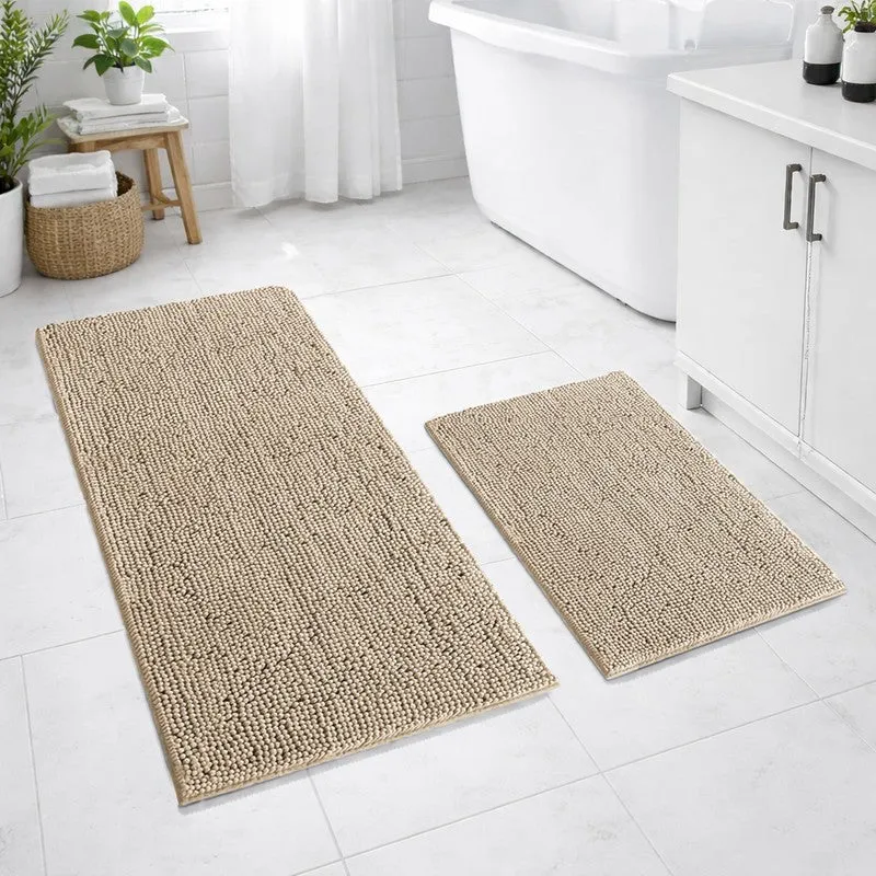 MonoSoft Microfiber Bath Mats (Beige) - Set Of Two media 3