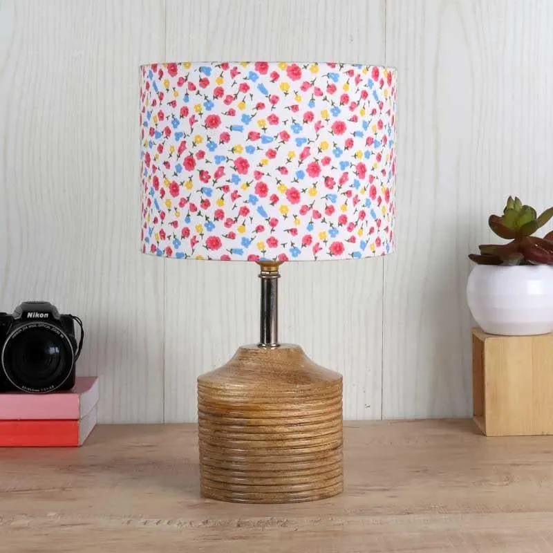 Floral Burst Fabric Table Lamp - Multicolor media 4