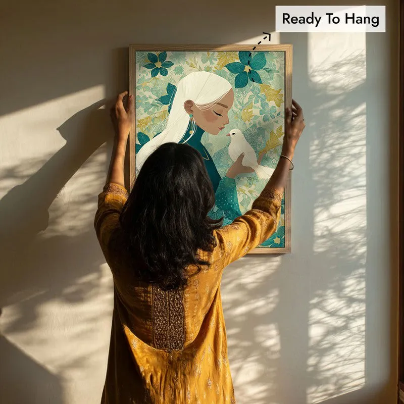 Mystiflora Canvas Wall Painting - Brown Frame media 8