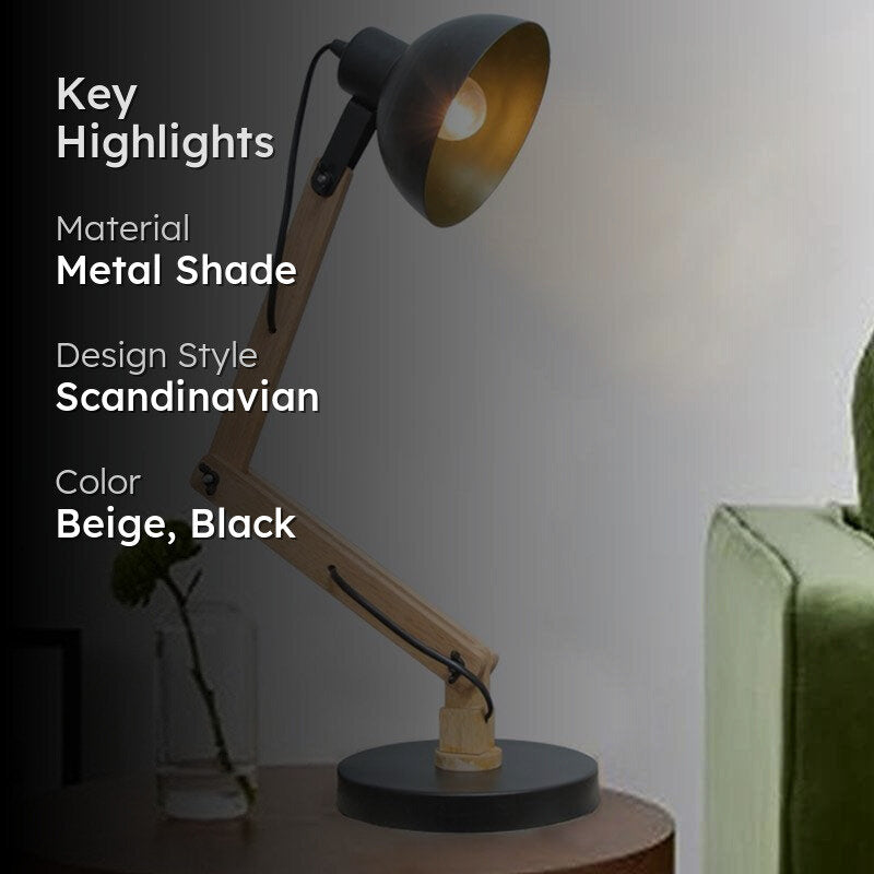 Utility Architect Metal Table Lamp - Beige,Black media 2