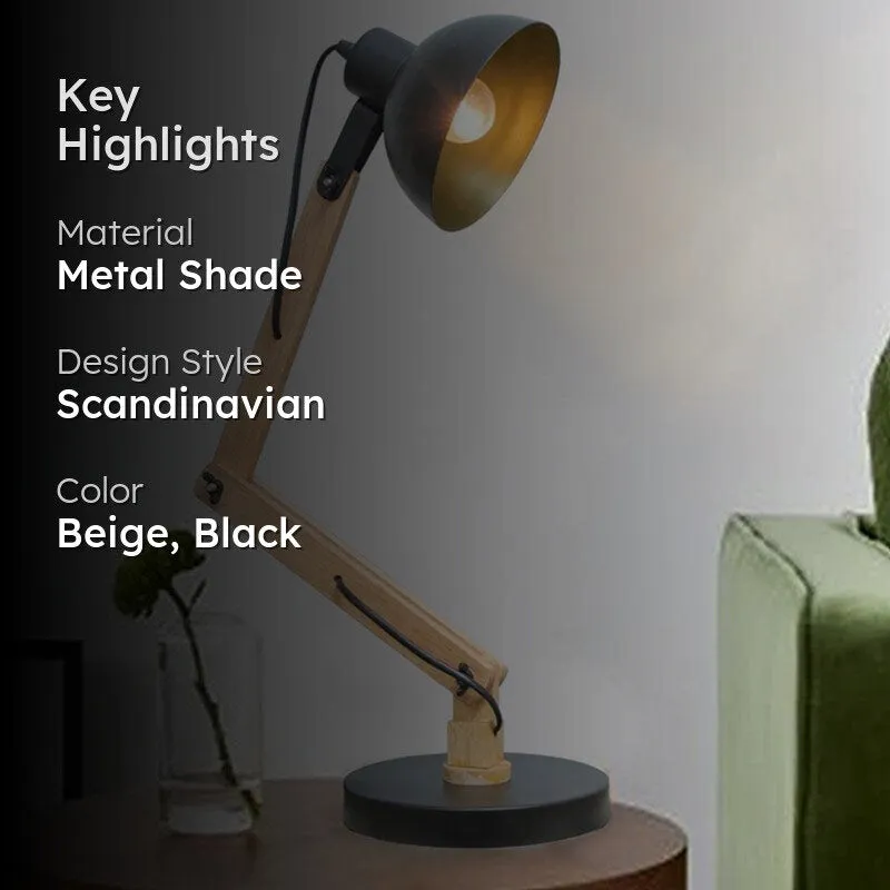 Utility Architect Metal Table Lamp - Beige,Black media 2