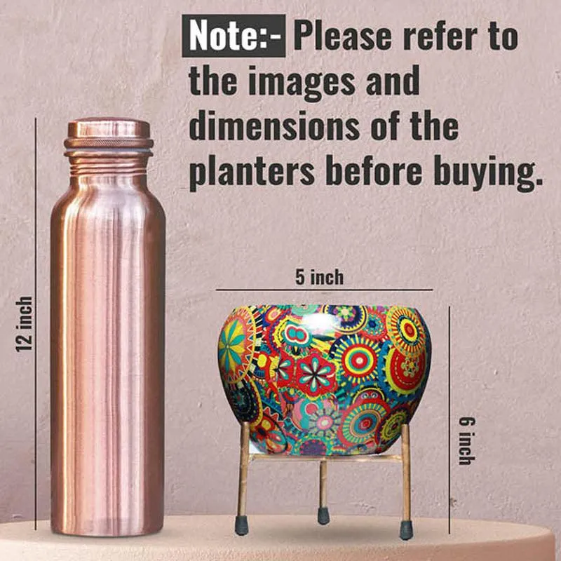 Royale Ethnic Handcrafted Planter With Stand - Four Piece Set media 7