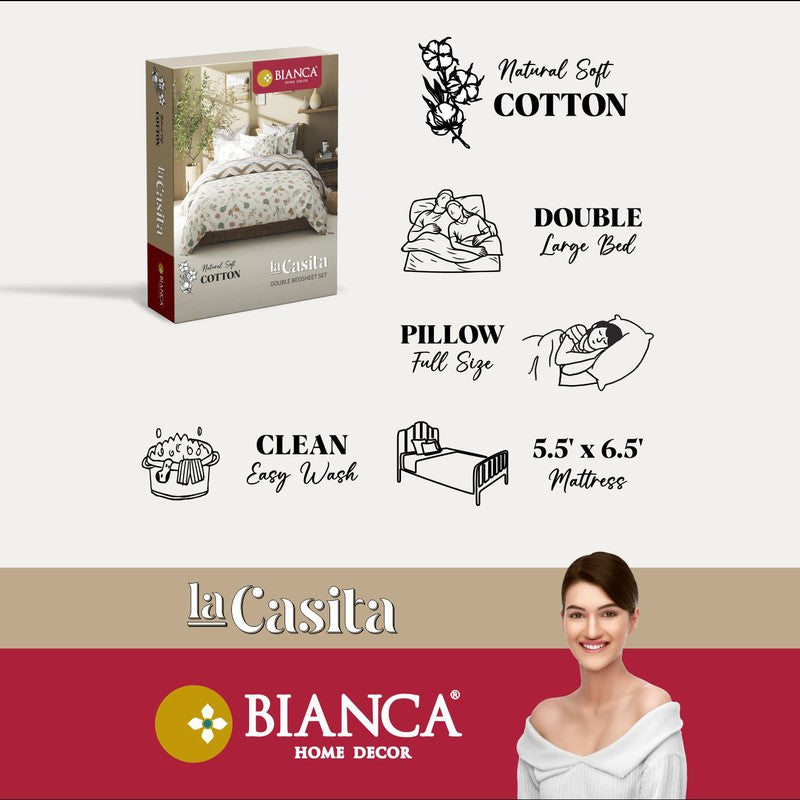 Aelvos Bedsheet (White,Brown) - 115 GSM media 7
