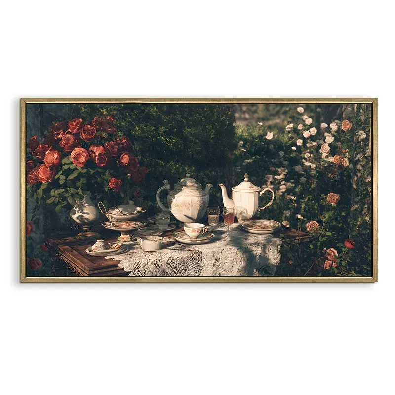 Garden Tea Canvas Wall Painting With Frame media 3