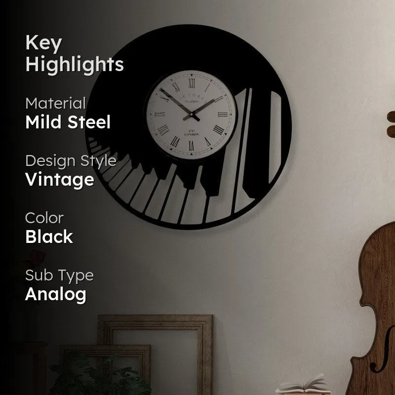 Vibe Steel Analog Wall Clock - Black media 2