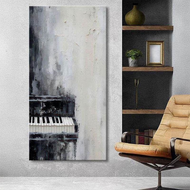 Monochromatic Piano Wall Painting