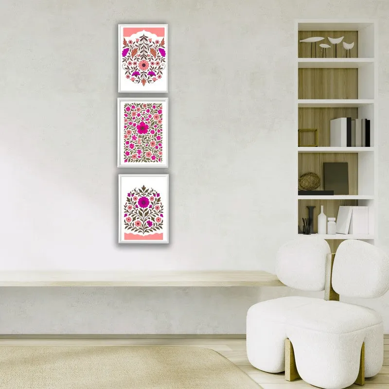 Indigo Petalcraft Paper Wall Painting With Frame - White media 6
