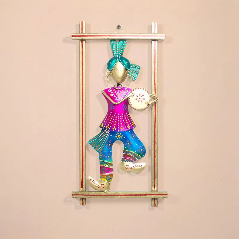 Folk Musician Iron Wall Accent - Blue,Pink media 1