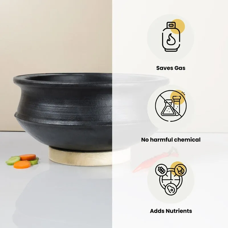 Kalinaw Biriyani Clay Pot Black 2000 mL / 10 Inches media 5