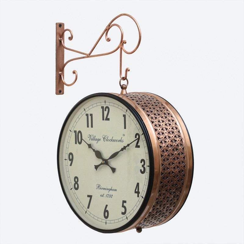 Platform Precision Double - Sided Vintage Wall Clock - Copper media 6