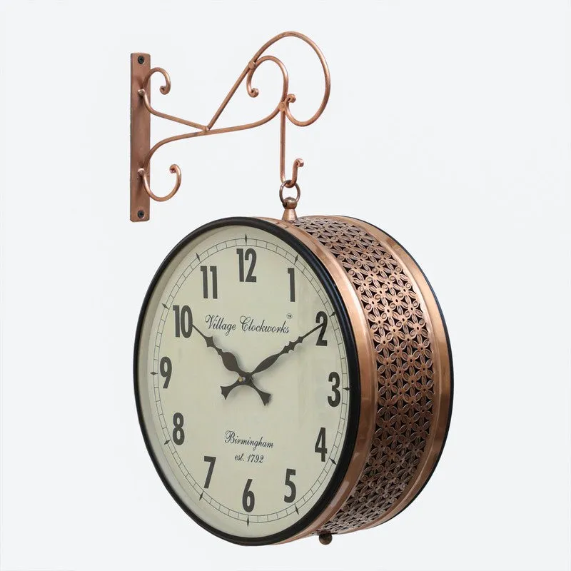 Platform Precision Double - Sided Vintage Wall Clock - Copper media 6