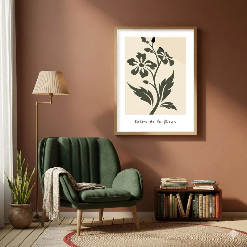 Bold Bloom Canvas Wall Painting With Brown Frame media 6