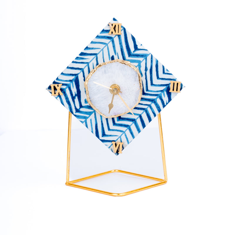 Azure Chevron MDF Clock - Diamond media 8
