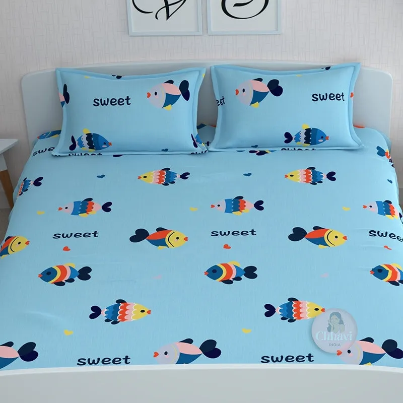 Fish Pals I Fitted Microfiber Microfiber Bedsheet - 150 GSM media 4