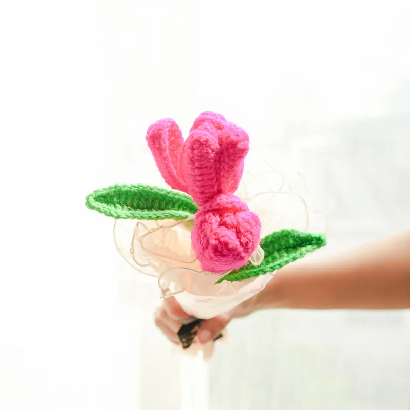 Knot & Petal I Crochet Flower Bouquet - Pink media 9