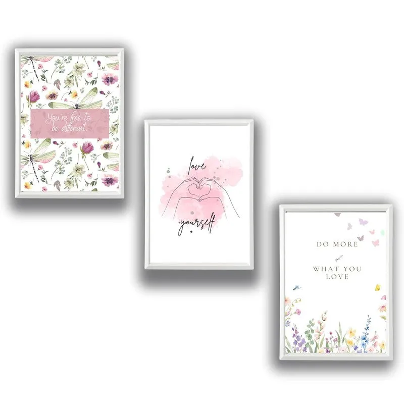 Love Script Paper Wall Painting With Frame - White media 4