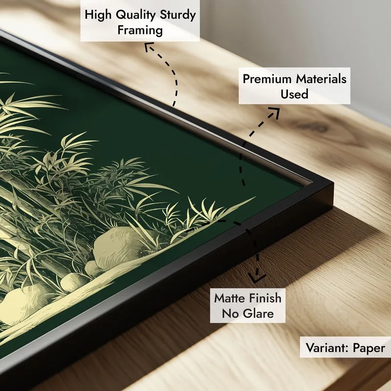 Bamboo Noir Botanical Archival Paper Wall Art With Frame media 7