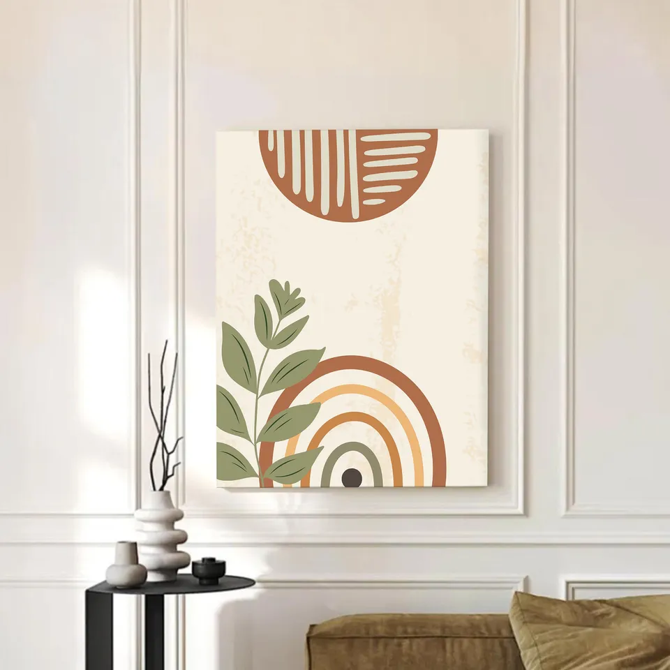 Boho Arc Botanical Cotton Canvas Wall Art media 3